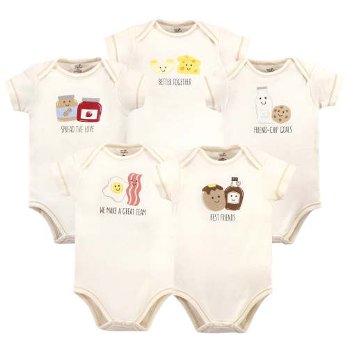 Luvable Friends Touched by Nature Bodysuits 5pk, Natural Pairings, 3-6M