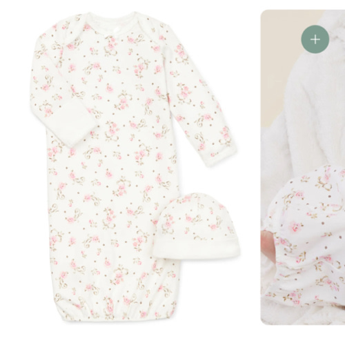Vintage Rose Sleeper Gown And Hat