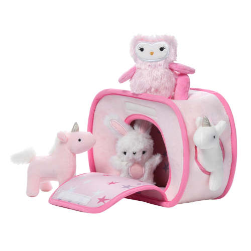 Interactive Pink Rainbow Purse Plush with Stuffed Animal Toys– Lambs & Ivy