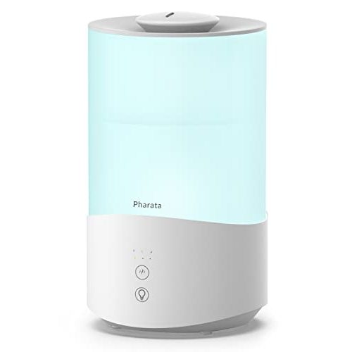 Pharata Humidifiers for Bedroom, 4.0L Humidifier with Essential Oil Diffuser, Top Fill Ultrasonic Cool Mist Humidifier for Large Room, Sleep Mode, Adjustable mist output, Auto Shut-Off