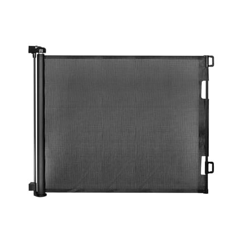 Veraste Retractable Baby Gate for Doorways and Stairs, Mesh Safety Gate for Pet, Indoor & Outdoor Use, One-Hand Operation, Easy Installation, 33.6" Tall, Expands to 55" Wide（Black,33.6"x55")