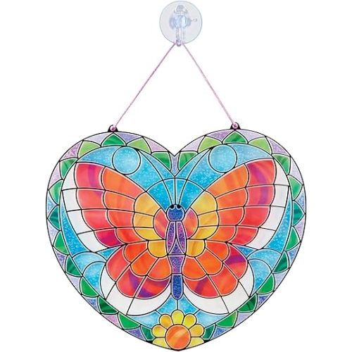 Melissa & Doug Stained Glass Made Easy Activity Kit: Butterfly - 140+ Stickers - Kids Sticker Stained Glass Craft Kit; Sun Catchers For Kids Ages 5+
