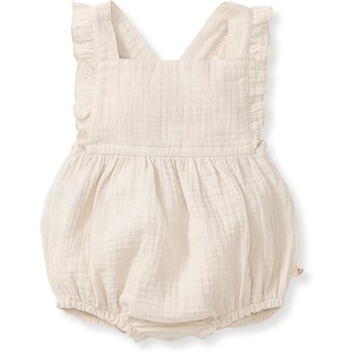 Burt's Bees Baby baby-girls Romper, 100% Organic Cotton One-piece Bubble Shortall and Layette Set Girl Outfit