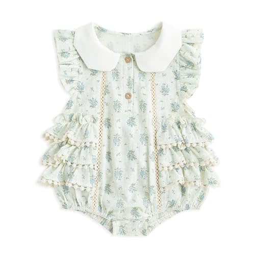 Simplee kids Baby Girls Romper Sleeveless Summer Outfits Rompers baby rompers girl Floral Pattern Button One Piece Outfit