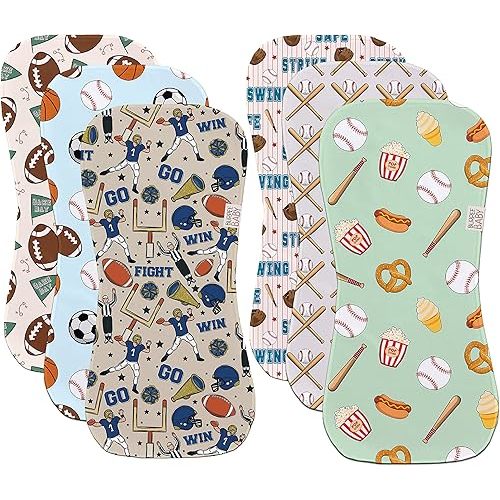 Burp Cloth 6 Pack Sports Football Baseball Baby Boy