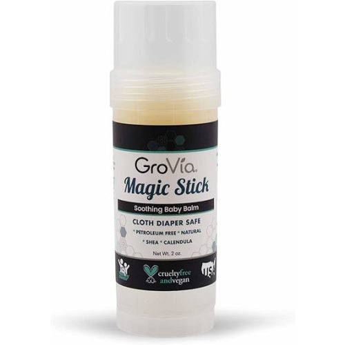 GroVia All Natural Magic Stick Baby Diaper Balm for Baby Diapering (2 oz) - Unscented