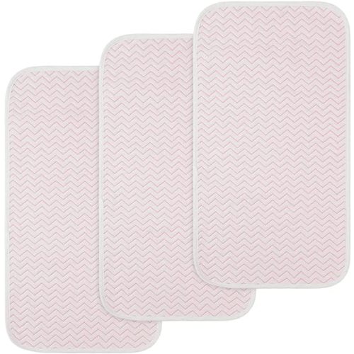 BlueSnail Ultra Soft and Absorbt Quilted Fiber Waterproof Changing Pad Liner 3pk (Pink)