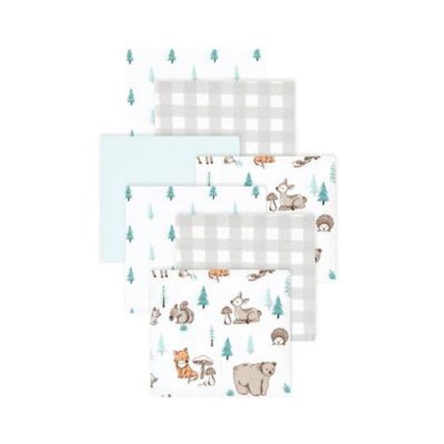 Little Treasure Hudson Baby Cotton Poly Flannel Receiving Blankets 7Pk Multipack