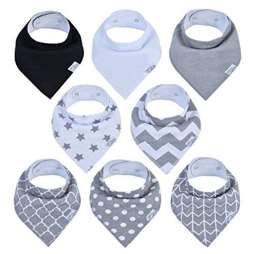 Baby Bandana Bibs, Drool Bib, Drooling Teething, Organic Cotton, Boys Girls by Comfy Cubs