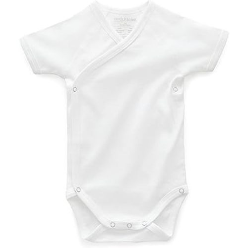 Organic Cotton Baby Girl Clothes & Baby Boy Clothes Kimono Onesie, Off-White Short Sleeve Bodysuit, Premium Fabric