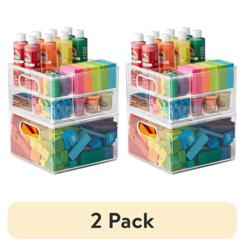 (2 pack) The Home Edit 8 Piece Multipurpose Edit, Plastic Storage Organizing System, Clear