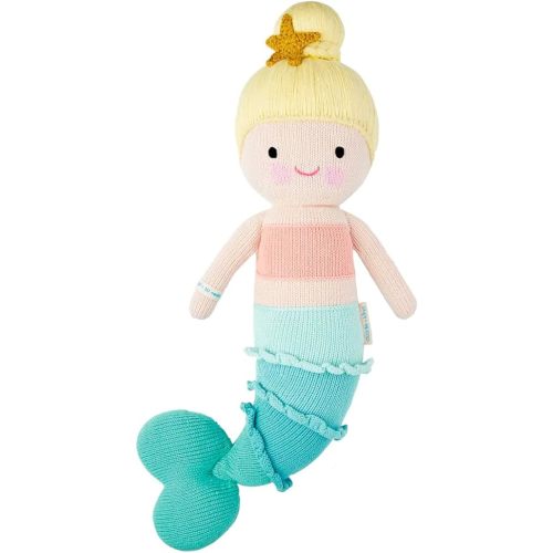 cuddle + kind Skye The Mermaid Little 13" Hand-Knit Doll – 1 Doll = 10 Meals, Fair Trade, Heirloom Quality, Handcrafted in Peru, 100% Cotton Yarn