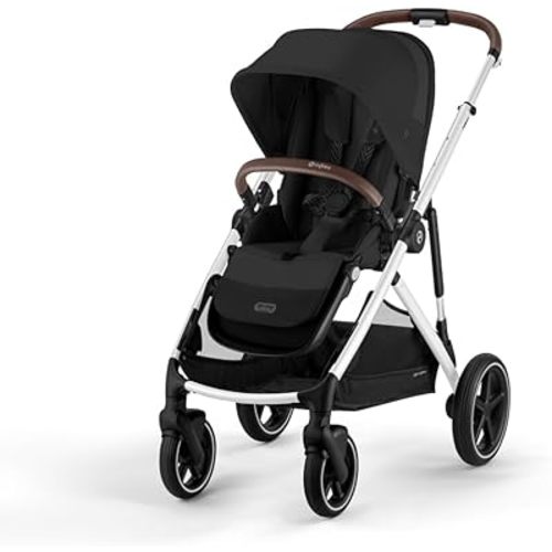 Cybex Gazelle S All-in-One Toddler and Baby Stroller with Over 20 Modular Configurations, Ergonomic Near-Flat Recline, Shopper Basket, and Compact Fold, Moon Black