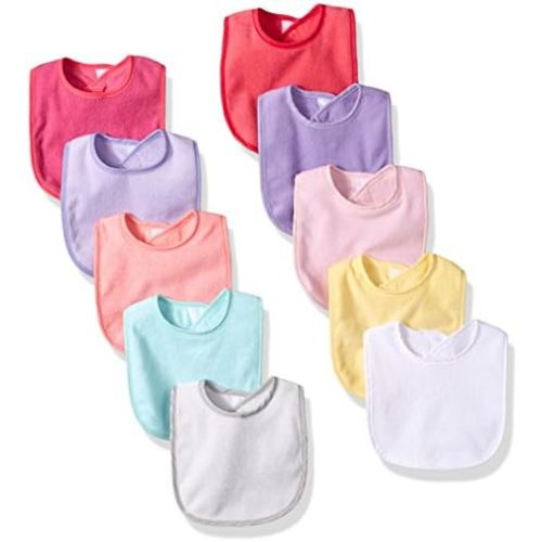 Hudson Baby Unisex Baby Drooler Bib With Waterproof Lining - Pink - One Size
