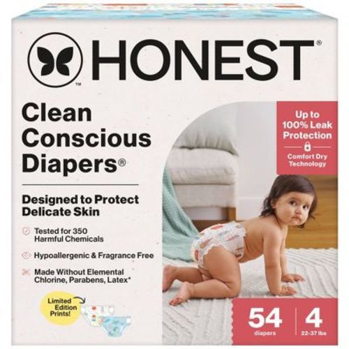 The Honest Company Clean Conscious Disposable Diapers - Ocean Bottoms & Chilly Cheeks - Size 1 - 78ct
