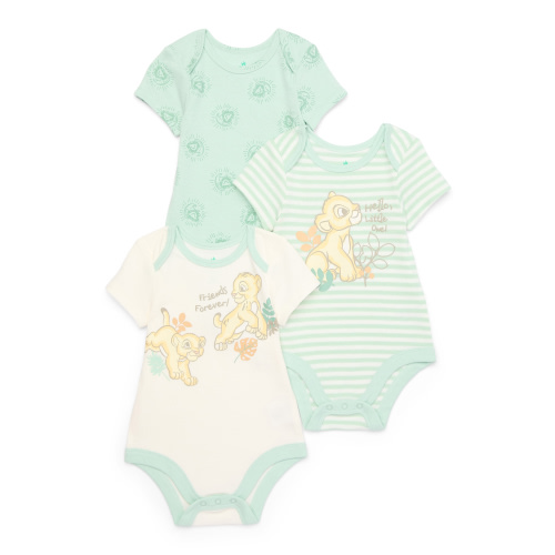 Disney Baby Wishes + Dreams Character Infant Baby Short Sleeve Bodysuits, 3-Pack, Sizes Newborn-12 Months