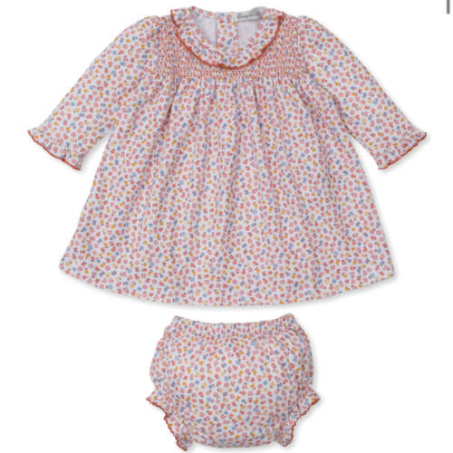 Patchwork Pumpkin Floral Smocked Dress Set