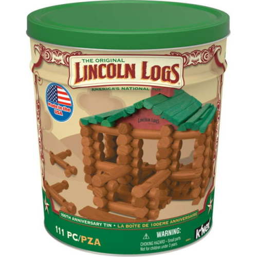 Lincoln Logs 111 Pieces Collectible Tin
