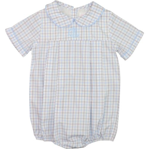 Blue And Khaki Pleated Bubble, 6M