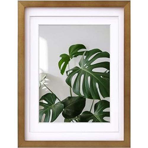 Egofine 12x16 Picture Frame with Plexiglass Made of Solid Wood, Light Brown
