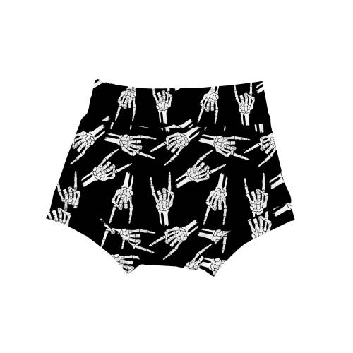 Skeleton Hands Bummies || High Waisted Bummies || Rock N Roll || Black and White || Rock || Skeleton || Boys || Punk || Goth || Shorts