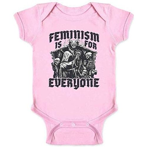 Pop Threads Feminism is for Everyone Metal Punk Emo Goth Baby Toddler Kids Girl Boy T-Shirt