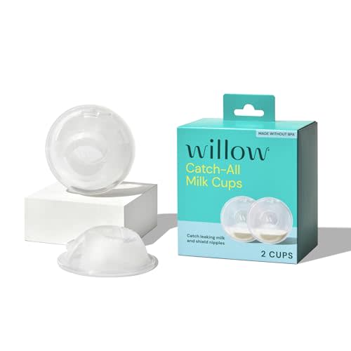 Willow Catch-All Milk Cups, 2 Pack, Wearable Milk Collector for Nursing Moms; Breast Shells for Milk Collection and Protects Sensitive Nipples, Made from BPA-Free and Food-Safe Silicone