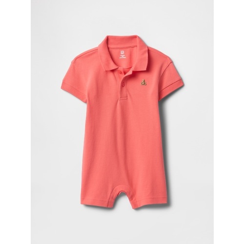 Baby Pique Polo Shorty One-Piece 6-12m