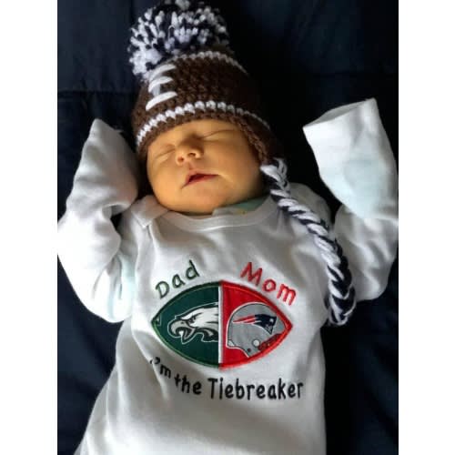 House Divided Baby Embroidered Football Bodysuit, Shirt - Fully Customizable -You Choose ANY TEAMS - College and NFL