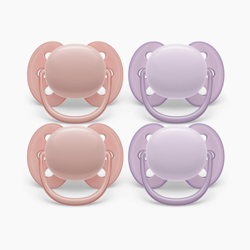 Philips Avent Ultra Soft Pacifier, 0-6 Months (4 Pack) - Lychee/Fresh Lilac, 4 | Babylist Shop