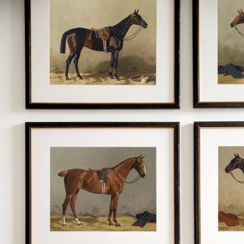 Set of 4 Vintage Horse Prints | Equestrian Style | Horse Lover Gift | Equine Home Decor | Horse Painting | Farmhouse Art | Antique Horse