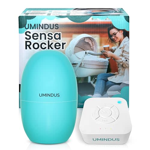 SensaRocker 2-in-1 Baby Rocker & Sound Machine – Portable Stroller Rocker for Newborns, 5 Speeds, Soothing Sounds & Light, Rechargeable, Baby Soother & Travel Essential, Must Haves for Parents