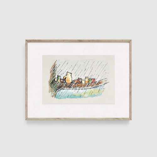 Winnie the Pooh Eating Honey, Winnie the Pooh Print Poster, Nursery Gift, Kids Room, Baby Room, Pooh Print, Vintage, Classic Pooh