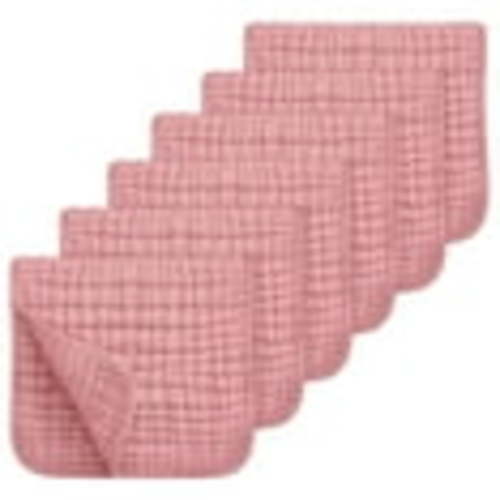 Sueriy 6 Pack Muslin Burp Cloths 100% Cotton Large 20''x10'' Extra Soft and Absorbent Baby Burping Cloth for Boys Girls,Pink,6 Pack