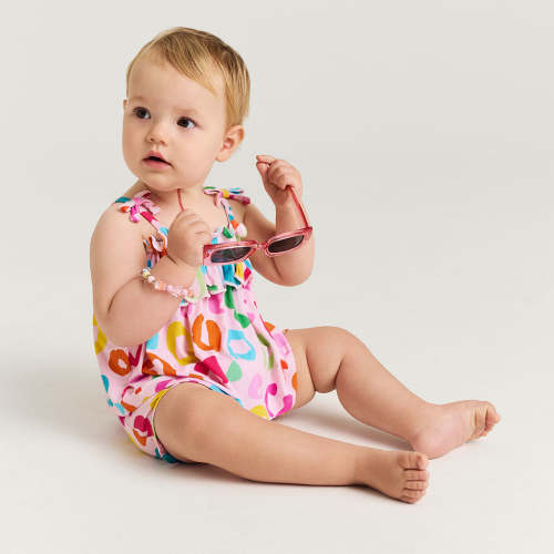 Luella Bow Strap Ruffled Top Bummie Set, Size 6-12