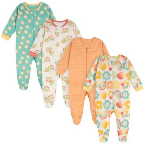 Onesies Brand Baby Girls' 4-pack Sleep 'n Plays, Carnival Treats, Newborn