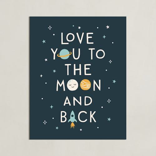 Moon And Back Open Edition Children's Art Print by Annie Holmquist
