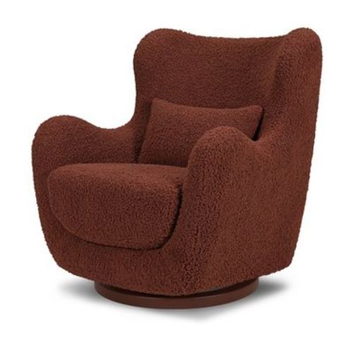 Nursery Works Solstice Swivel Glider - Rouge Teddy Loop with Rouge Wood Base