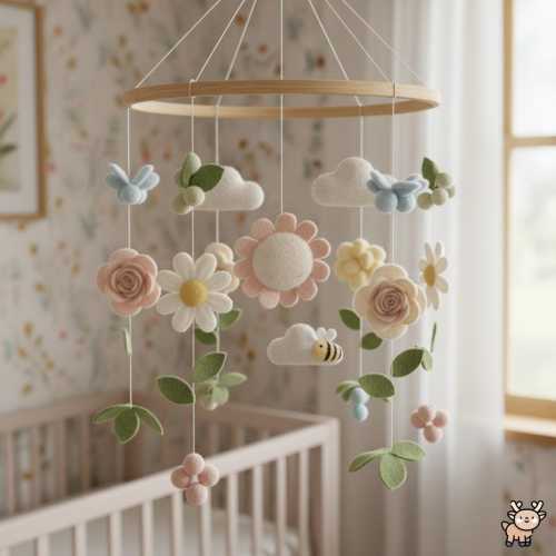 Botanical Garden Mobile, Bloom Flowers Mobile, Floral Theme Decor