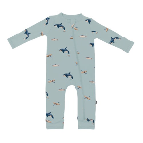 Zippered Romper in Coastline