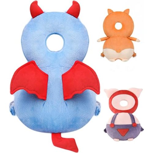 Toddler Baby Head Protection Cushion Backpack Wear,Dark Blue Devil