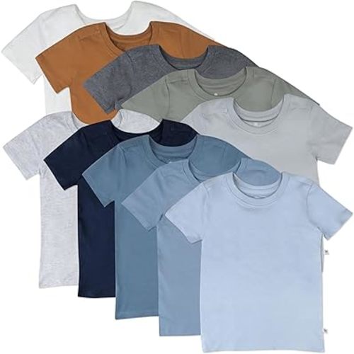 HonestBaby Multipack Short Sleeve T-Shirt Tee 100% Organic Cotton Infant Baby, Toddler, Little Kids Boys, Girls, Unisex