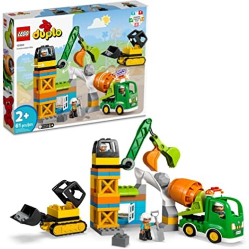 Toy: LEGO DUPLO Construction Site 10990, Crane Toy, Bulldozer and Cement Mixer