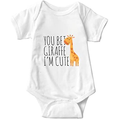 listery You Bet Giraffe I'm Cute Baby Onesie Giraffe Baby Clothes Newborn Giraffe Bodysuits Infant Boys Girls 0-12 Months