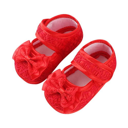Infant Baby Girls Mary Jane Shoes Non-Slip Rubber Sole Ballet Princess Dress Wedding Shoes Newborn Crib Shoes First Walkers Shoes 0-15 Months