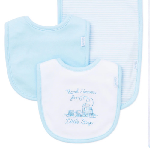 Thank Heaven For Little Boys Bib & Burp Set