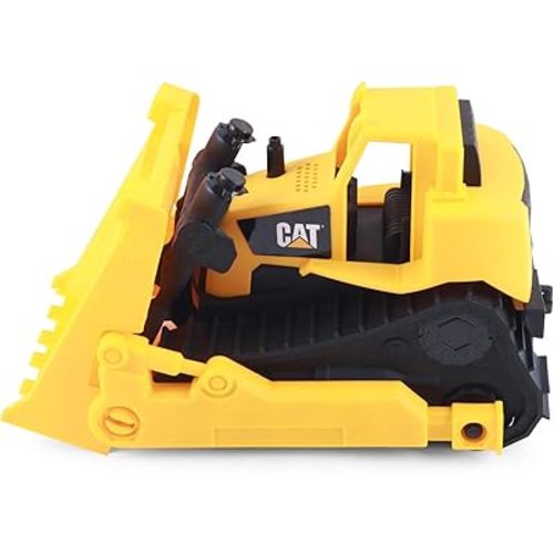 CAT Bulldozer Construction Toy | 15" | Ages 3+ | Sturdy Plastic | No Batteries Required | CAT Construction Tough Rigs Series, Yellow