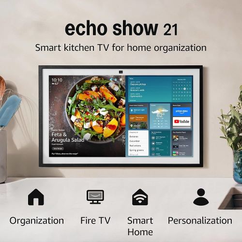 Amazon Echo Show 21 (newest model), Full HD 21" kitchen hub for home organization, with built-in Fire TV and Alexa