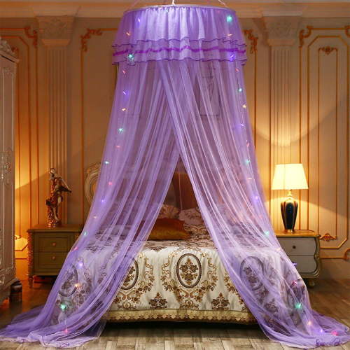 Ikohbadg Mosquito Net Bed Canopy for Girls, Princess-Style Round Hoop Bed Canopy, Dome Mosquito Netting Bed Tent for Twin Girls, Baby Crib and Kid Bed Decor