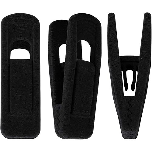 Trgowaul Thin Velvet Hangers Clips, Strong Finger Clips Perfect for Pants (20pc, Black)